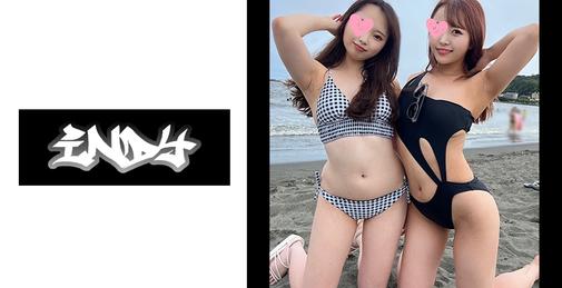 【個人撮影】江●島でナンパに成功した水着美女2人組とハメ撮り※ガチリアル中出し3P映像流出 